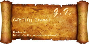 Gálfy Izmael névjegykártya